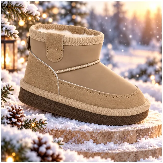 Cizme imblanite pentru copii, model good style 3, bej ad26