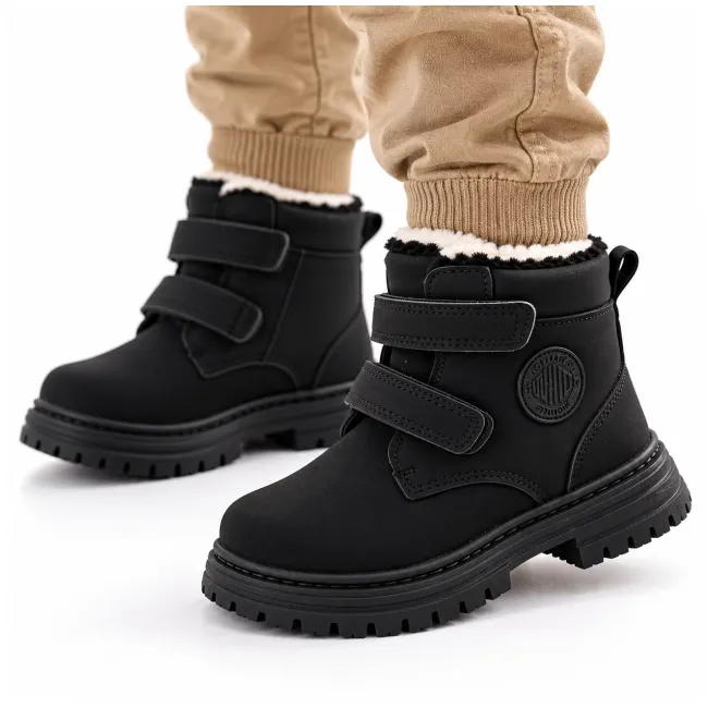 Ghete imblanite pentru copii, model mountain style, negru ad26