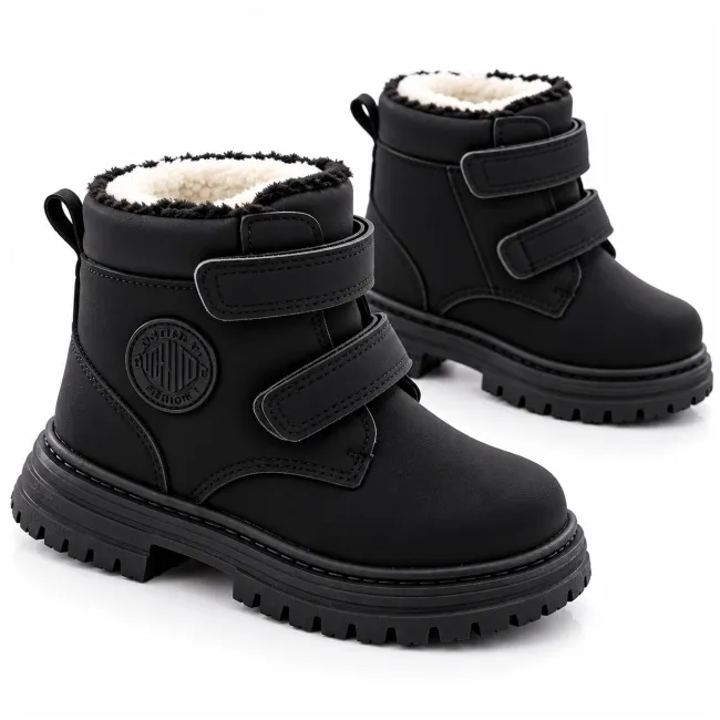 Ghete imblanite pentru copii, model mountain style, negru ad26