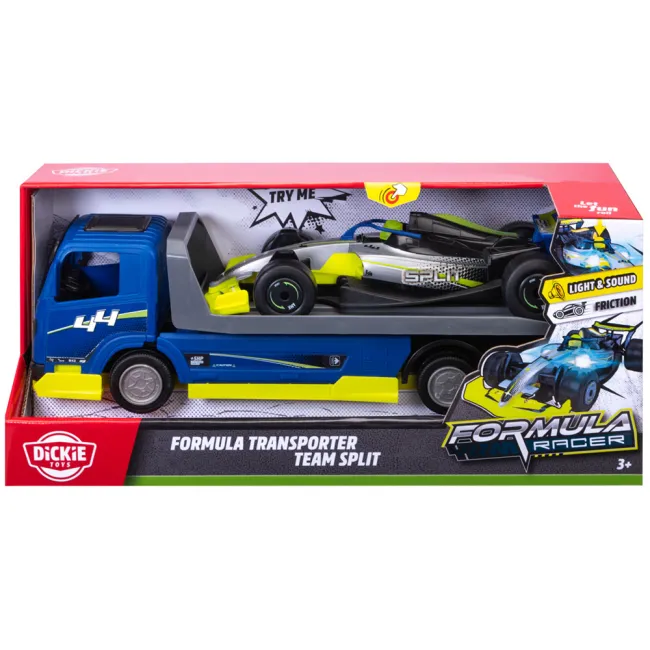 Masina Dickie Toys Formula Transporter Team Split 35 cm cu lumini si sunete HUBS203766000