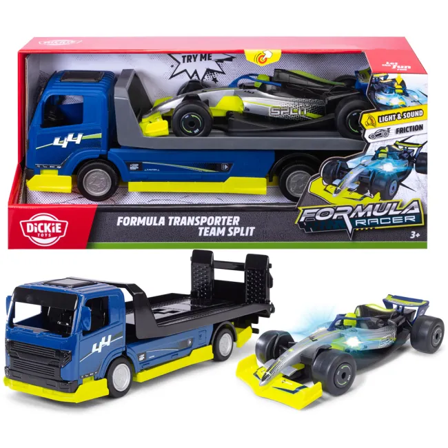 Masina Dickie Toys Formula Transporter Team Split 35 cm cu lumini si sunete HUBS203766000
