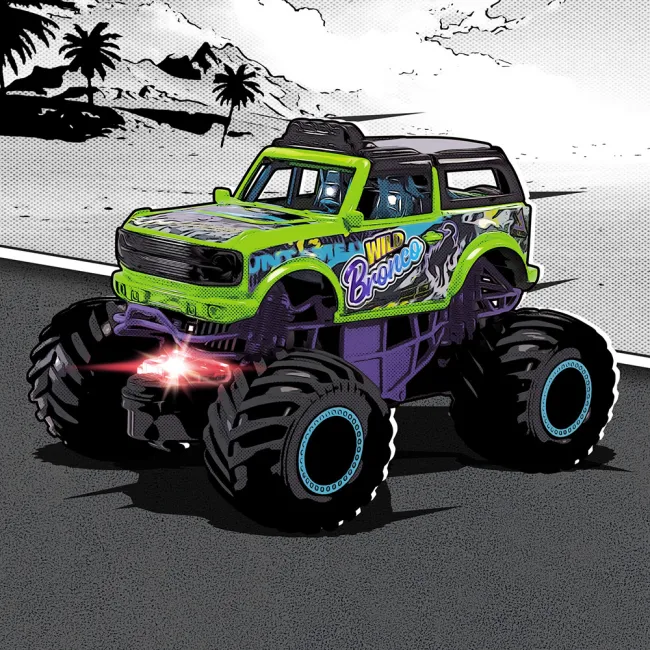 Masina Dickie Toys Wild Bronco 18 cm cu lumini si sunete HUBS203764026