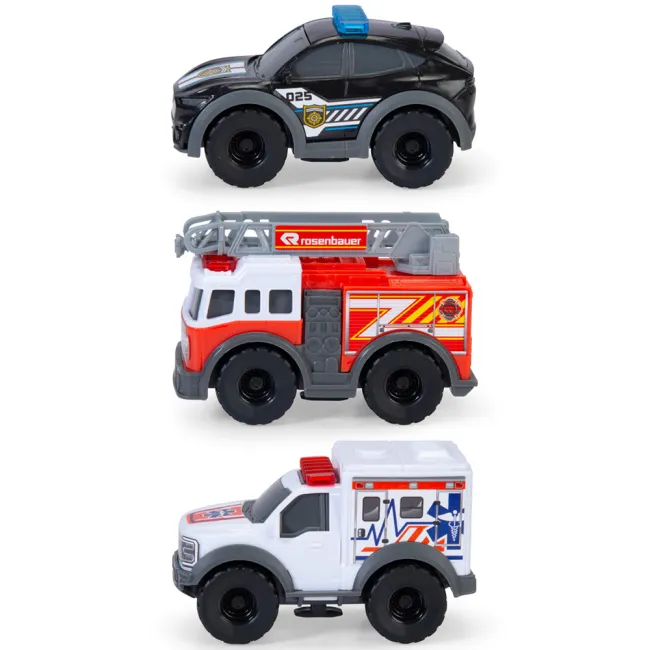 Set Dickie Toys Micro SOS Playset cu 3 masinute si 7 accesorii HUBS203714024