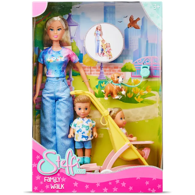 Set Simba Steffi Love Family Walk cu 3 papusi si 2 accesorii HUBS105733934