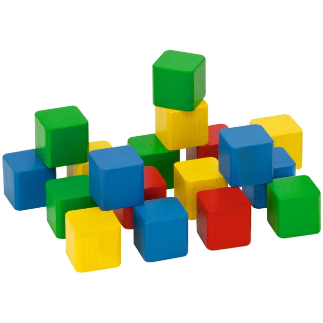 Set constructie Eichhorn Colored Wooden Blocks 100 piese HUBS100007720