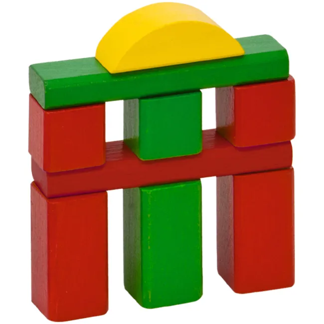 Set constructie Eichhorn Colored Wooden Blocks 100 piese HUBS100007720
