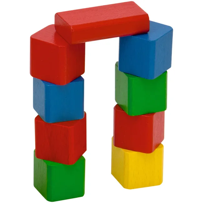 Set constructie Eichhorn Colored Wooden Blocks 100 piese HUBS100007720