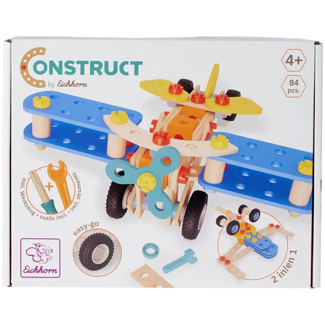 Set constructie Eichhorn Construct Biplane 2 in 1 84 piese HUBS100007202