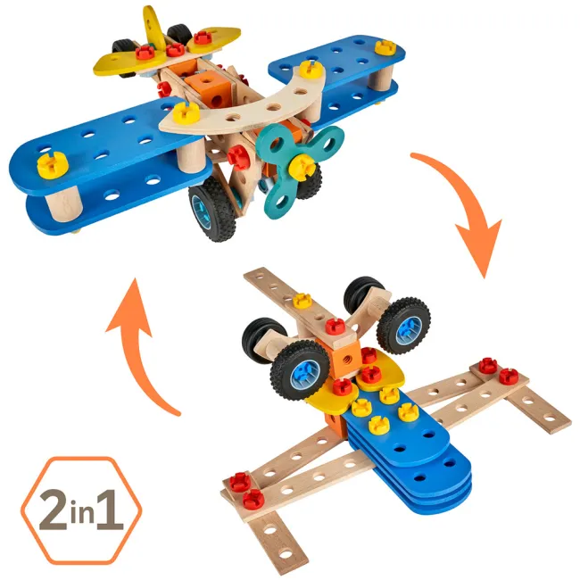 Set constructie Eichhorn Construct Biplane 2 in 1 84 piese HUBS100007202