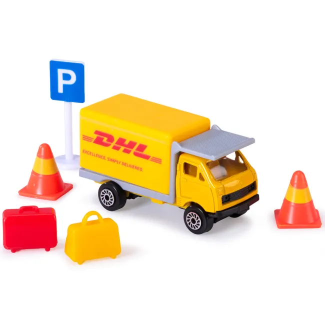 Set de joaca aeroport Dickie Toys DHL Airport Playset cu 13 piese HUBS203743018