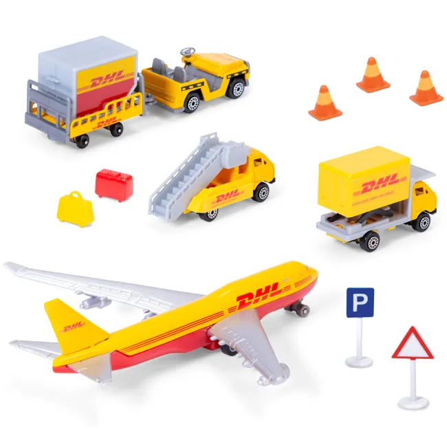 Set de joaca aeroport Dickie Toys DHL Airport Playset cu 13 piese HUBS203743018