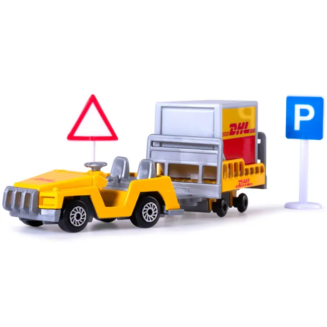 Set de joaca aeroport Dickie Toys DHL Airport Playset cu 13 piese HUBS203743018