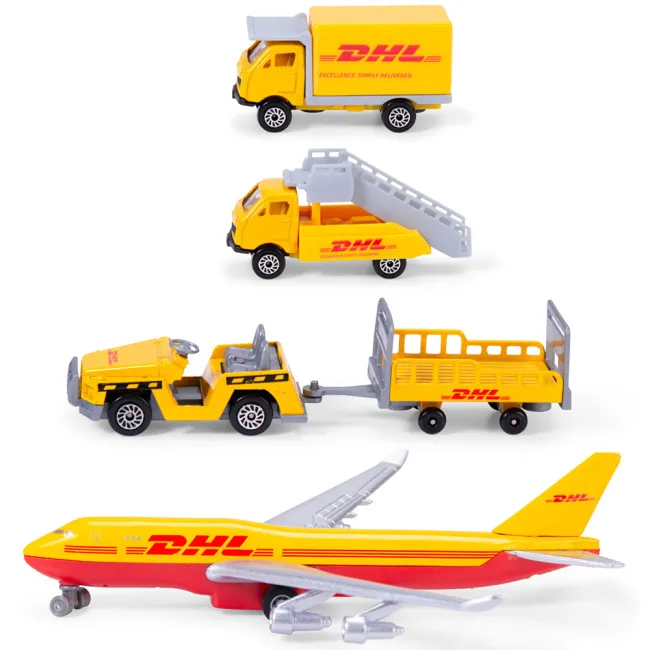 Set de joaca aeroport Dickie Toys DHL Airport Playset cu 13 piese HUBS203743018