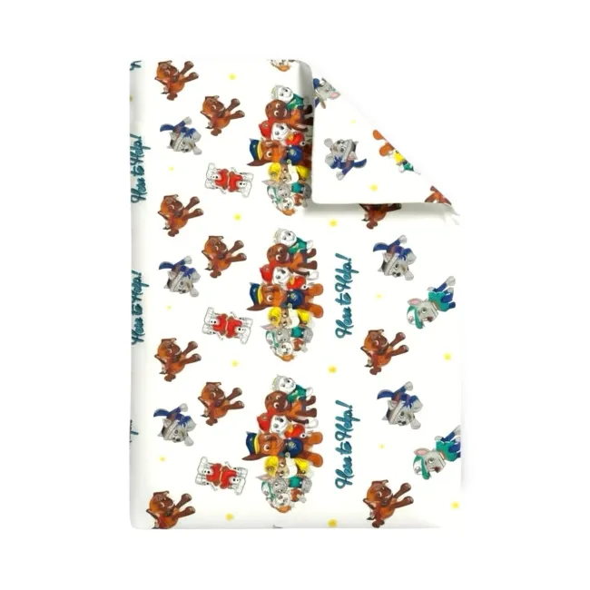 Lenjerie in 3 piese Paw Patrol Alb pentru pat copii 2-16 ani compatibila cu saltea 180x80cm - ASC6427968022464