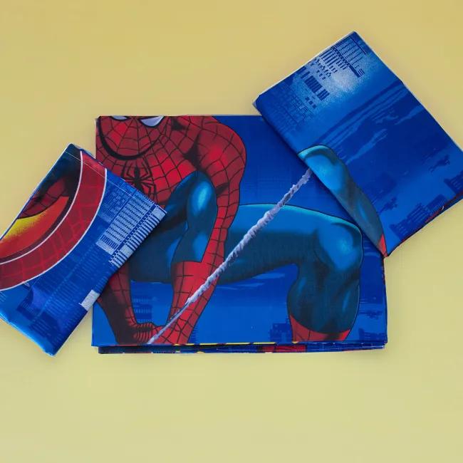 Lenjerie in 3 piese Spider-Man pentru pat copii 2-16 ani compatibila cu saltea 180x80cm - ASC6427968022556