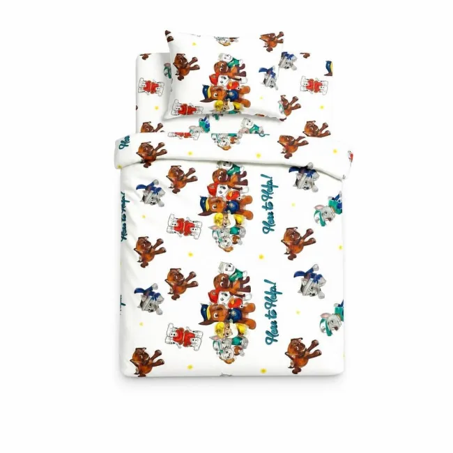 Lenjerie universala 2 piese Paw Patrol Alb pentru pat copii - ASC6427968022907
