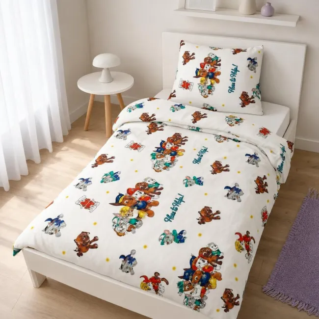 Lenjerie universala 2 piese Paw Patrol Alb pentru pat copii - ASC6427968022907