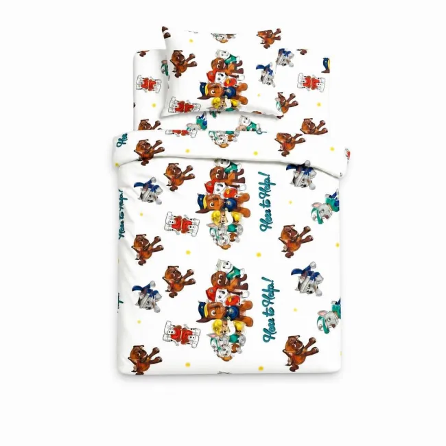 Lenjerie universala 2 piese Paw Patrol Alb pentru pat copii - ASC6427968022907