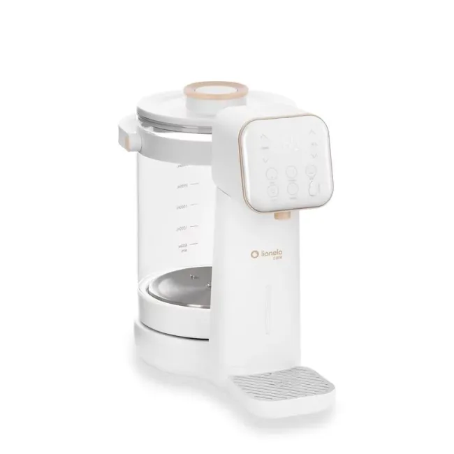 Aparat pentru incalzirea si declorizare apei, Lionelo, Babypresto 2.0, Pentru lapte parf, Lampa UV, Rezervor 3l, Lumina de noapte, Dozare 30- 300 ml, 1200 W, Afisaj digital, Alb BYNLOC-BABYPRESTO_2.0_WHITE