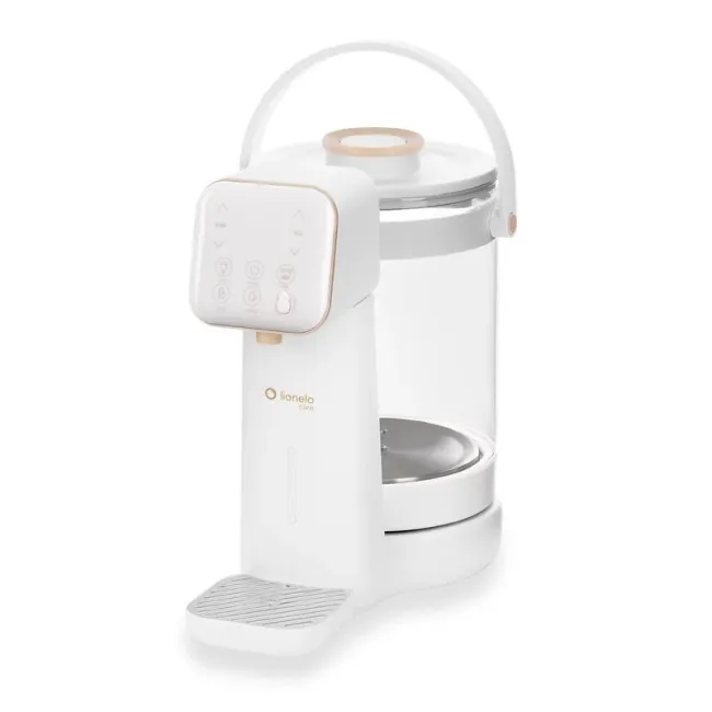 Aparat pentru incalzirea si declorizare apei, Lionelo, Babypresto 2.0, Pentru lapte parf, Lampa UV, Rezervor 3l, Lumina de noapte, Dozare 30- 300 ml, 1200 W, Afisaj digital, Alb BYNLOC-BABYPRESTO_2.0_WHITE