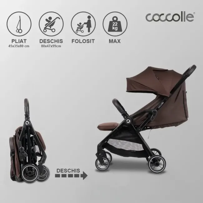 Carucior sport pliere automata coccolle arella coffee brown smb326033143
