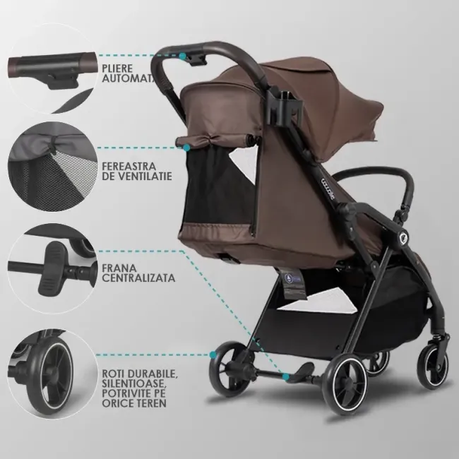 Carucior sport pliere automata coccolle arella coffee brown smb326033143