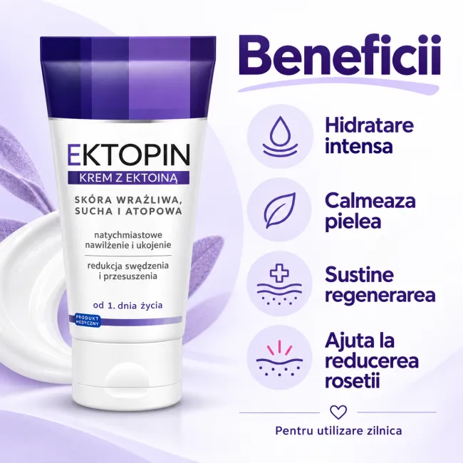 Crema Solinea Ektopin, cu ectoina, pentru piele sensibila, uscata si atopica, hidratare si calmare, 50 ml BITcremaEktopin
