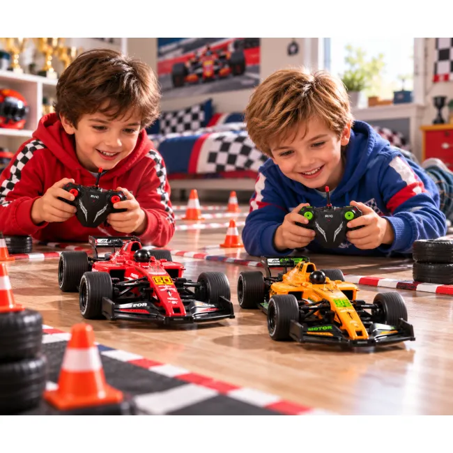 Grand Prix Speed Duel, set 2 mașini Formula RC cu 2 telecomenzi, scară 1:22, 5+ ani SOLRS12383