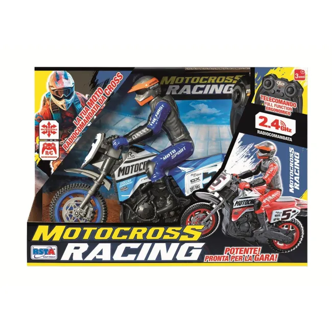 Motocicletă Motocross cu telecomandă și pilot, aprox. 30 cm, diverse culori SOLRS12368