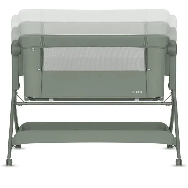 Patut co-sleeper, Lionelo, Leonie Plus, Pliabil, Cu sistem de leganare, Cu setare unghiulara, Reglabil in 6 pozitii pe inaltime, Conform cu standardele europeane de securitate EN1130 si EN16890, Verde BYNLO-LEONIE_PLUS_GREEN_SAGE