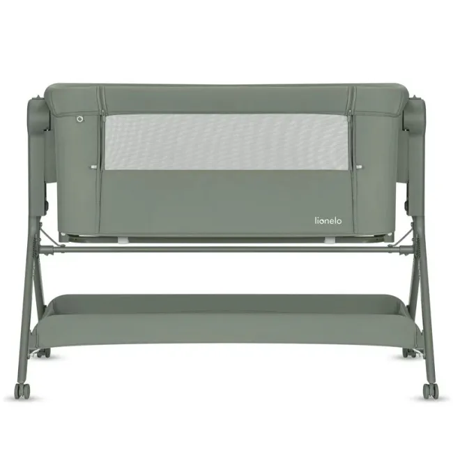 Patut co-sleeper, Lionelo, Leonie Plus, Pliabil, Cu sistem de leganare, Cu setare unghiulara, Reglabil in 6 pozitii pe inaltime, Conform cu standardele europeane de securitate EN1130 si EN16890, Verde BYNLO-LEONIE_PLUS_GREEN_SAGE