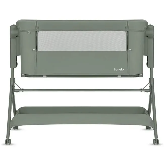 Patut co-sleeper, Lionelo, Leonie Plus, Pliabil, Cu sistem de leganare, Cu setare unghiulara, Reglabil in 6 pozitii pe inaltime, Conform cu standardele europeane de securitate EN1130 si EN16890, Verde BYNLO-LEONIE_PLUS_GREEN_SAGE