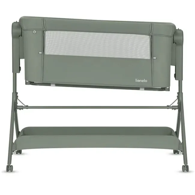 Patut co-sleeper, Lionelo, Leonie Plus, Pliabil, Cu sistem de leganare, Cu setare unghiulara, Reglabil in 6 pozitii pe inaltime, Conform cu standardele europeane de securitate EN1130 si EN16890, Verde BYNLO-LEONIE_PLUS_GREEN_SAGE