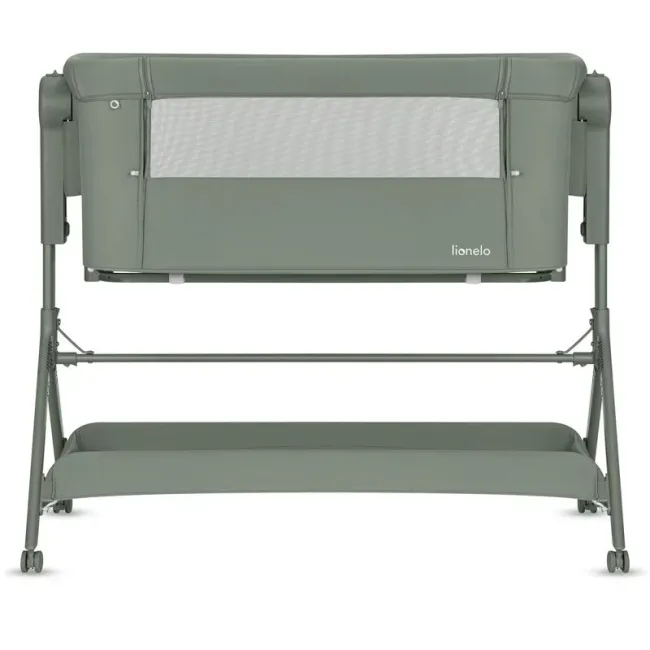 Patut co-sleeper, Lionelo, Leonie Plus, Pliabil, Cu sistem de leganare, Cu setare unghiulara, Reglabil in 6 pozitii pe inaltime, Conform cu standardele europeane de securitate EN1130 si EN16890, Verde BYNLO-LEONIE_PLUS_GREEN_SAGE