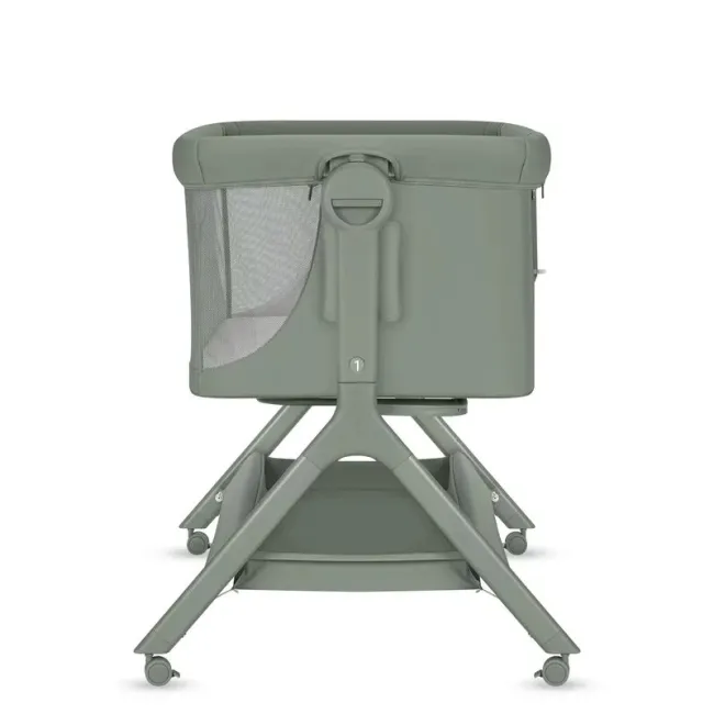 Patut co-sleeper, Lionelo, Leonie Plus, Pliabil, Cu sistem de leganare, Cu setare unghiulara, Reglabil in 6 pozitii pe inaltime, Conform cu standardele europeane de securitate EN1130 si EN16890, Verde BYNLO-LEONIE_PLUS_GREEN_SAGE