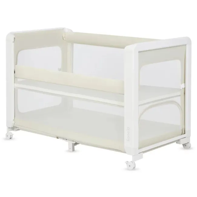 Patut multifunctional, Lionelo, Patty, 5 in 1, 0- 36 luni, Co-sleeper, Tarc de joaca, Patut de calatorie, Laterala rabatabila, 2 trepte reglare saltea, Roti, Husa transport inclusa, Bej BYNLO-PATTY_BEIGE_SAND