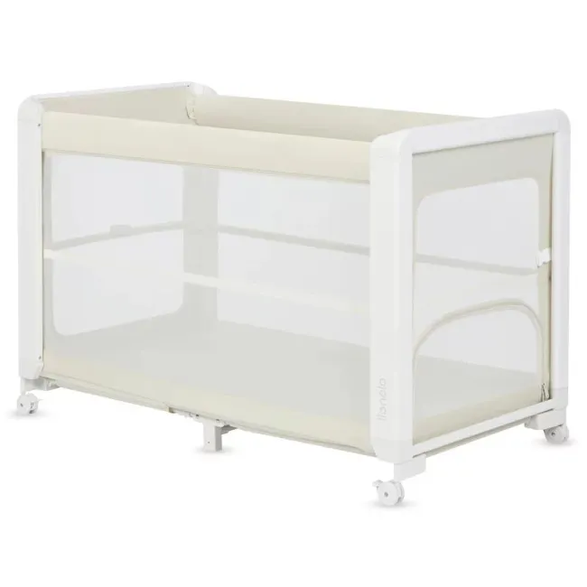 Patut multifunctional, Lionelo, Patty, 5 in 1, 0- 36 luni, Co-sleeper, Tarc de joaca, Patut de calatorie, Laterala rabatabila, 2 trepte reglare saltea, Roti, Husa transport inclusa, Bej BYNLO-PATTY_BEIGE_SAND