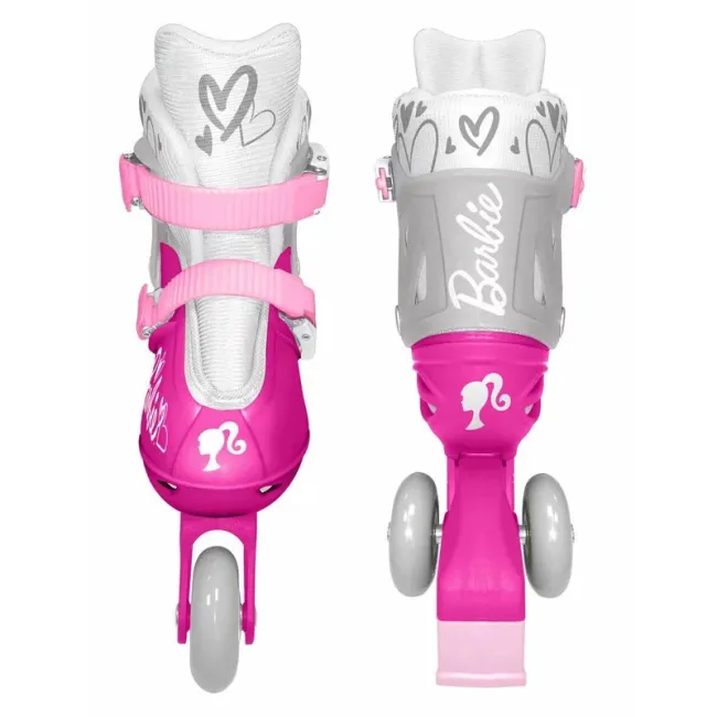 Role, Stamp, De la incepator la avansat, Cu 3 roti, Ajustabile, Inchidere prin velcro, Cu frana, Marime 27-30, Barbie BYNCB200301