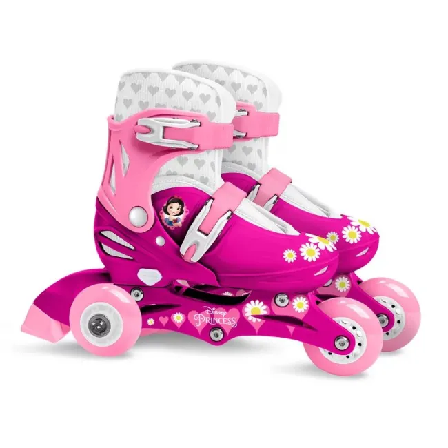Role, Stamp, Disney, De la incepator la avansat, Cu 3 roti, Ajustabile, Inchidere prin velcro, Cu frana, Marime 27-30, Princess BYNJ100830