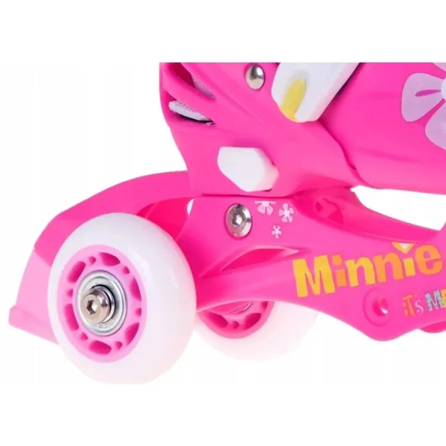 Role evolutive, Stamp, Disney, De la incepator la avansat, Cu 3 roti, Ajustabile, Inchidere prin velcro, Cu frana, Marime 27-30, Minnie Mouse BYNJ100930