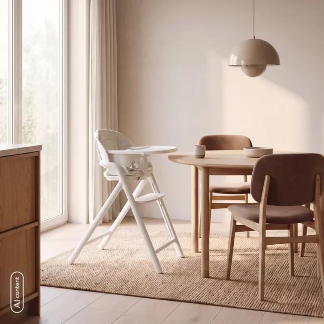 Scaun de masa multifunctional Celia Close&Cosy, Lionelo, Din lemn de fag, 6 luni- adult, Reglabil pe inaltime, Spatar lat, Sezut ergonomic, Tavita silicon, Suport de picioare reglabil, Greutate maxima 90 Kg, Alb BYNLO-CELIA_CLOSE&COSY