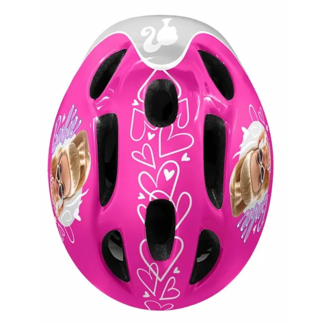 Set casca protectie, genunchiere si cotiere, Stamp, Sigure si confortabile, Reglabile, Conform cu EN1078, Marime 50/56 cm, 3 ani+, Barbie BYNCB200507