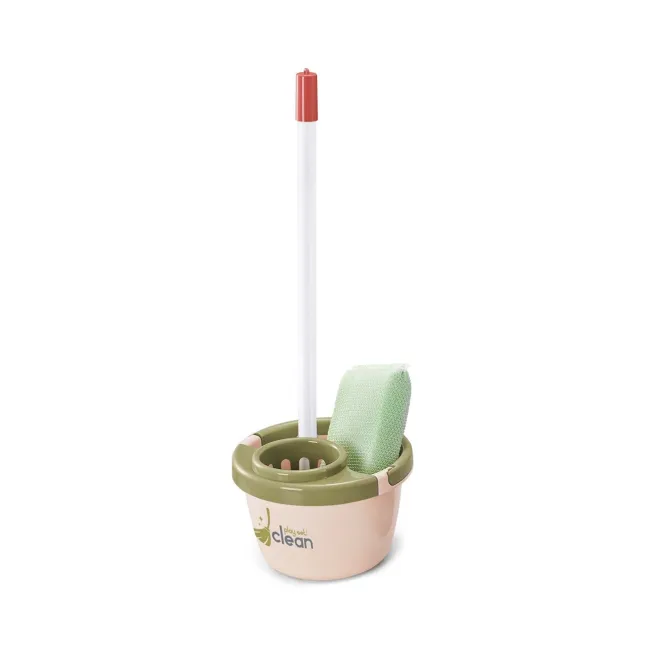 Set de curatenie interactiv pentru copii TinyMini , 23 piese, aspirator cu baterii, mop, matura, faras si suport organizator, 3 ani+