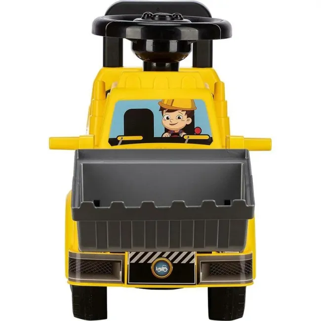Vehicul ride-on, Free2Move, Buldozer, Cu lumini si sunete, Cu spatiu de depozitare, 19-36 luni, Galben BYN86403