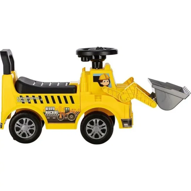 Vehicul ride-on, Free2Move, Buldozer, Cu lumini si sunete, Cu spatiu de depozitare, 19-36 luni, Galben BYN86403