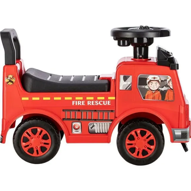 Vehicul ride-on, Free2Move, Masina de pompieri, Cu lumini si sunete, Cu spatiu de depozitare, 19-36 luni, Rosu BYN86410