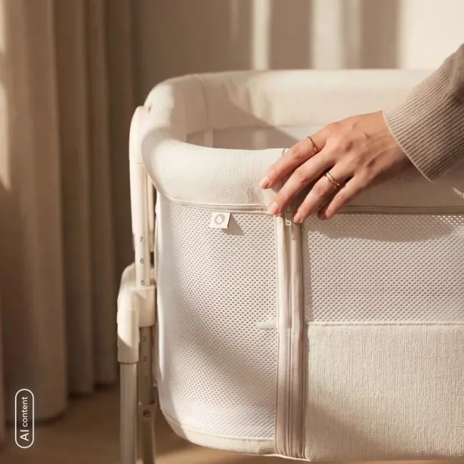 Patut co-sleeper, Lionelo, Luna Close&Cosy, 2 in 1, Cu laterala culisanta, Cu setare unghiulara, Cu roti, Reglabil in 6 pozitii pe inaltime, Alb BYNLO-LUNA_CLOSE&COSY