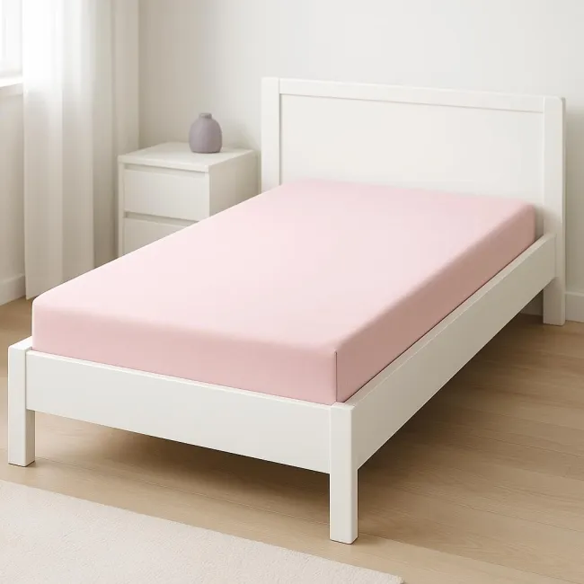 Saltea SmartNest 160x80x12 cm in 5 straturi pentru paturi copii 2-12 ani, husa bumbac ranforce roz uni - ASC6427968021962