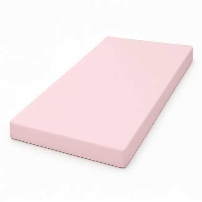 Saltea SmartNest 160x80x12 cm in 5 straturi pentru paturi copii 2-12 ani, husa bumbac ranforce roz uni - ASC6427968021962