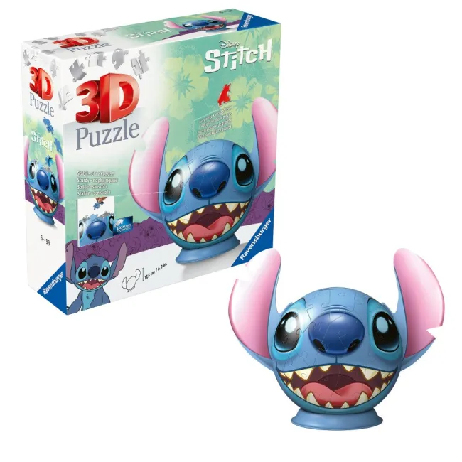 Ravensburger - Puzzle 3D Disney Stitch figurina Stitch cu urechi 72 piese - ARTRVS3D11574